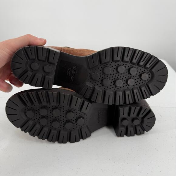 Geox Respira Damiana Women's Brown Suede Leather Heeled Ankle Boots Size 39.5 - Picture 7 of 11